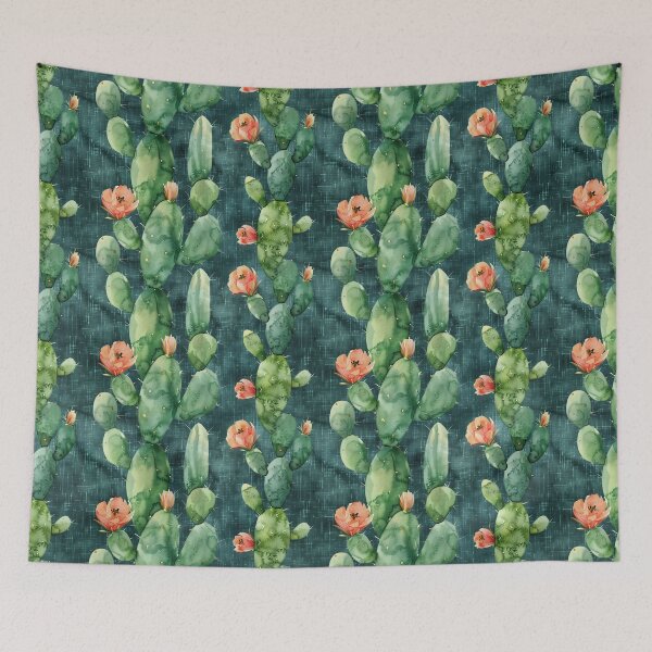 Item preview, Watercolor Prickly Pear Cactus Pattern designed and sold by NTGUILTY.