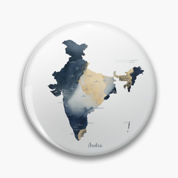 Item preview, India Watercolor Map with Major Cities designed and sold by CartoPrints.