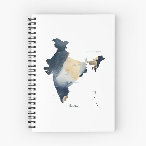 Item preview, India Watercolor Map with Major Cities designed and sold by CartoPrints.