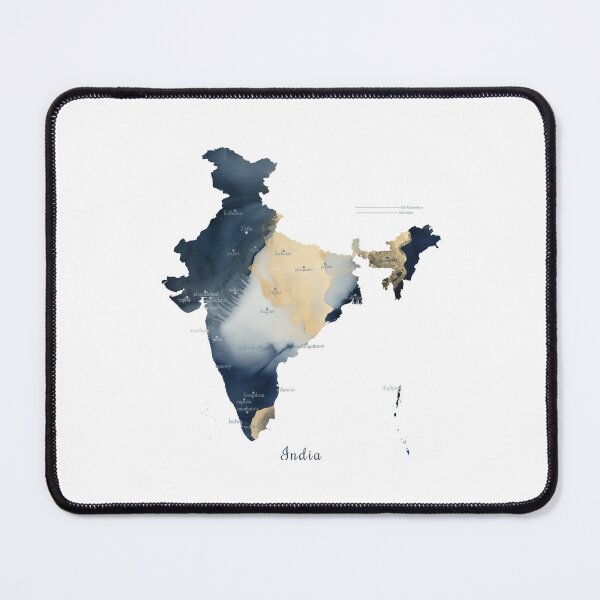 Item preview, India Watercolor Map with Major Cities designed and sold by CartoPrints.