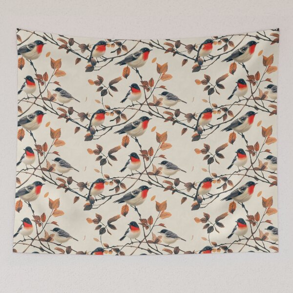 Item preview, Watercolor Robins on Autumn Branches designed and sold by NTGUILTY.