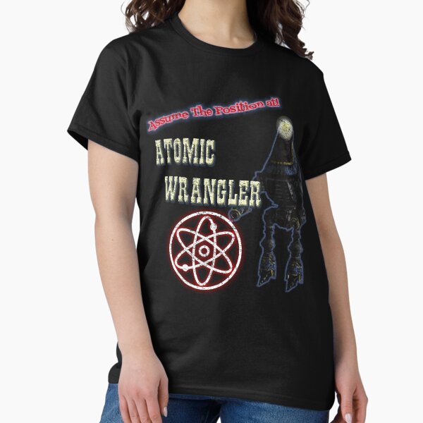 Vista previa del artículo con la obra «¡Ven al Atomic Wrangler!», diseñado y vendido por CountJared.