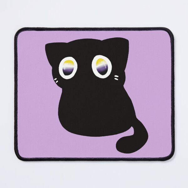 Item preview, enby eyes black kitty designed and sold by Scarlet Sung.