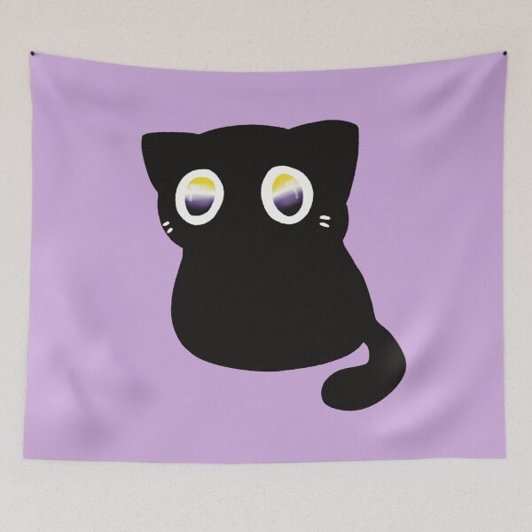 Item preview, enby eyes black kitty designed and sold by Scarlet Sung.