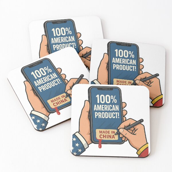 Item preview, 100% American Product – Made in China | Satirical Globalization Tech Design designed and sold by darkan1.