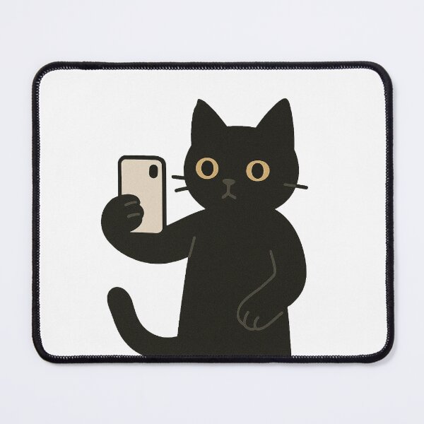 Item preview, Funny Black Cat Taking a Selfie – Cute Meme Sticker designed and sold by Greemo03.