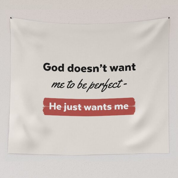Item preview, God Doesn't Want Perfection - He Just Wants Me designed and sold by Jenn Murray | Relate Escape, LLC.