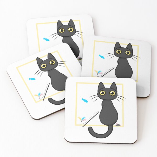 Item preview, Staring Cat Sitting with Toys designed and sold by Kitramina’s Shop.