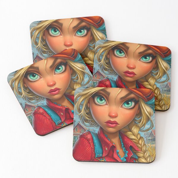 Item preview, Vibrant Farm Girl with Bold Hat and Expression designed and sold by Artessie.