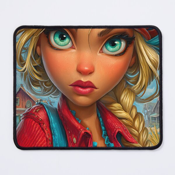 Item preview, Vibrant Farm Girl with Bold Hat and Expression designed and sold by Artessie.