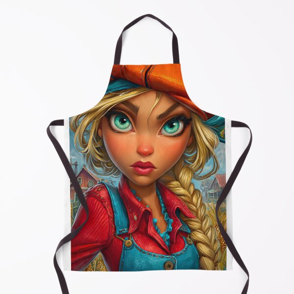 Item preview, Vibrant Farm Girl with Bold Hat and Expression designed and sold by Artessie.