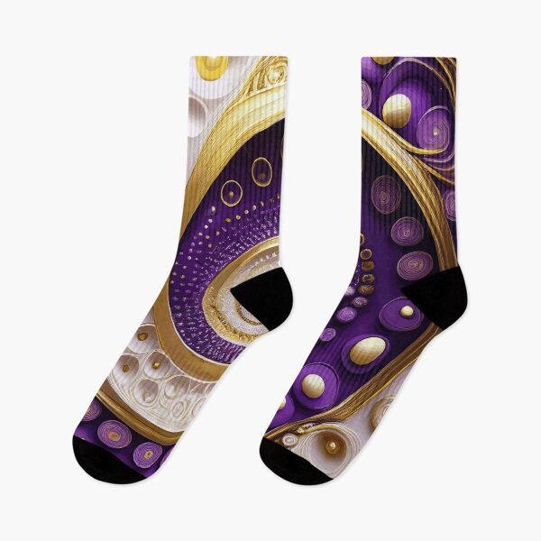 Item preview, Purple Gold and White Abstract designed and sold by Vicky Brago-Mitchell®.