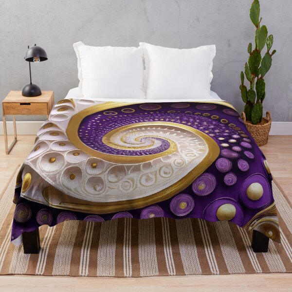 Item preview, Purple Gold and White Abstract designed and sold by Vicky Brago-Mitchell®.