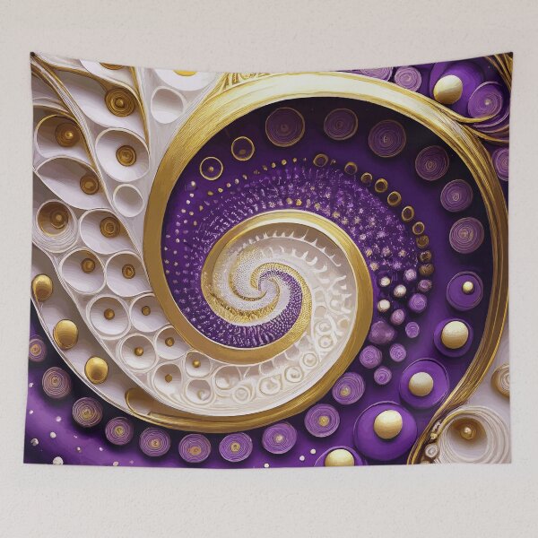 Item preview, Purple Gold and White Abstract designed and sold by Vicky Brago-Mitchell®.