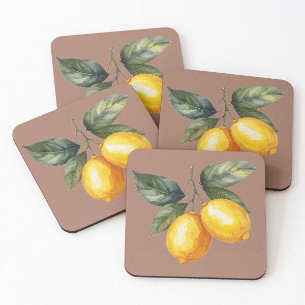 Item preview, Watercolor Lemons on Mocha Mousse Background designed and sold by yara.lahdo.