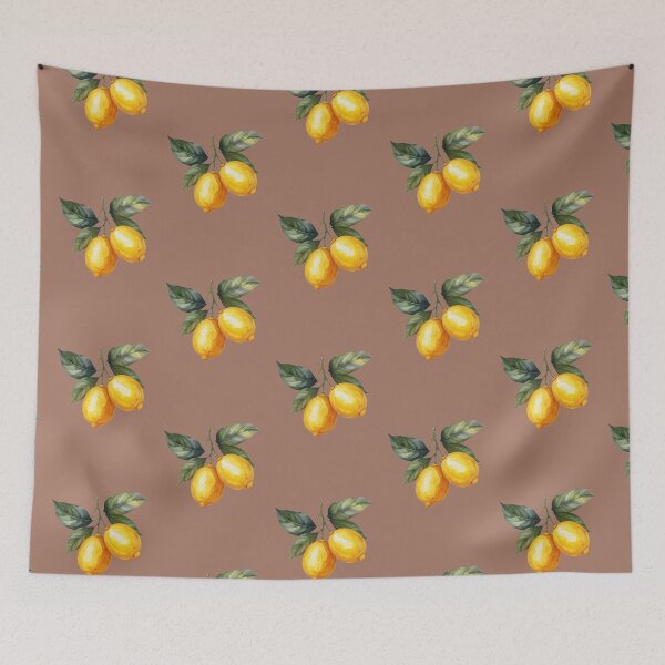 Item preview, Watercolor Lemons on Mocha Mousse Background designed and sold by yara.lahdo.