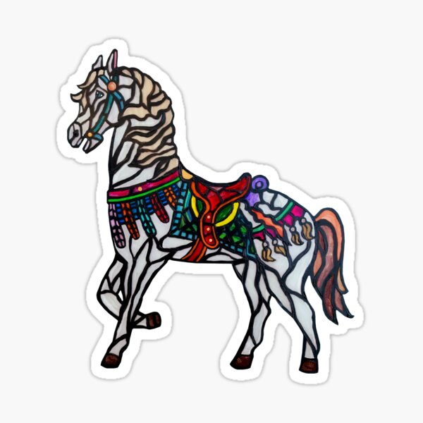 Item preview, Elegant Stained Glass Merry Go Round Horse designed and sold by Deborah Camp.