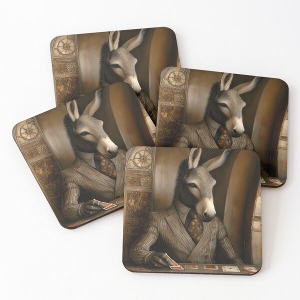 Item preview, Donkey in Suit Playing Cards at a Stylish Bar designed and sold by Artessie.