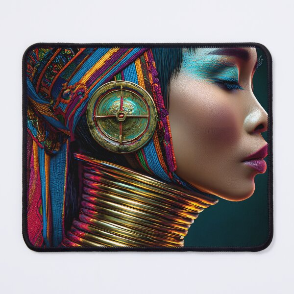 Item preview, Elegant Portrait with Cultural Neck Adornments designed and sold by Artessie.
