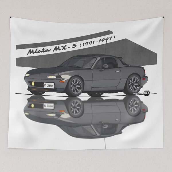 Item preview, Miata - MX-5 NA 1991-1997 (Brilliant Black) - Small Car, Big Smile designed and sold by Azaziel.