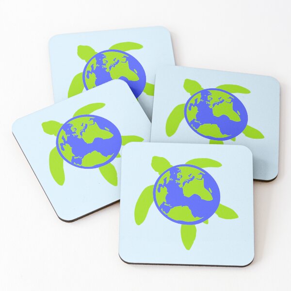 Item preview, Earth Water Turtle Swimming Planet Map Round Globus designed and sold by shirt-o-mat.