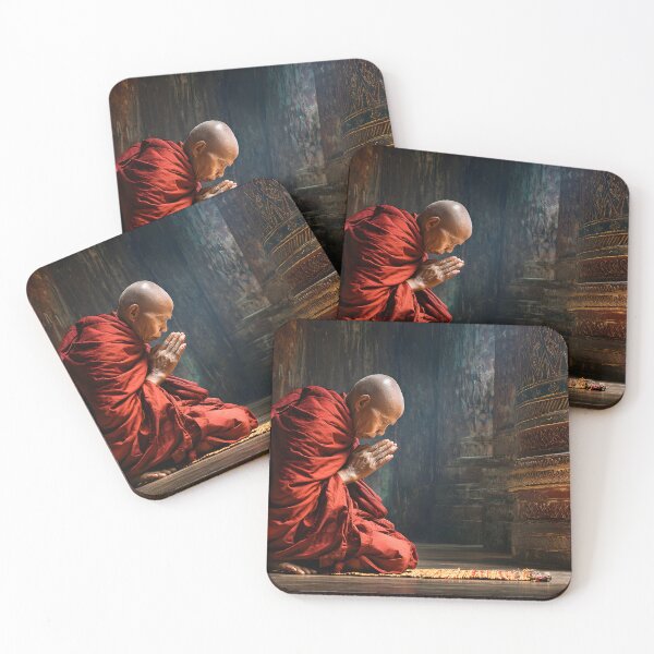 Item preview, Serene Monk in Meditation at Ancient Temple designed and sold by Artessie.