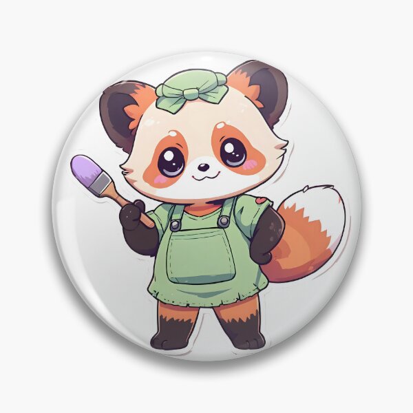 Item preview, Red Panda Chibi Painter: Kawaii Art designed and sold by Ledsor.