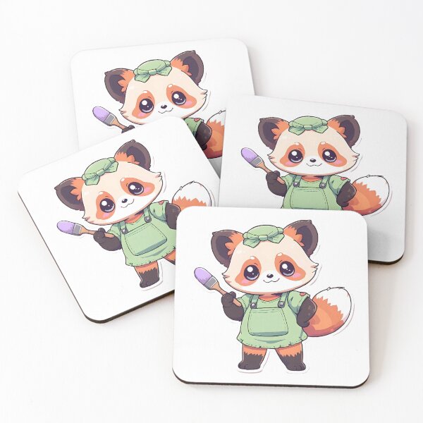 Item preview, Red Panda Chibi Painter: Kawaii Art designed and sold by Ledsor.