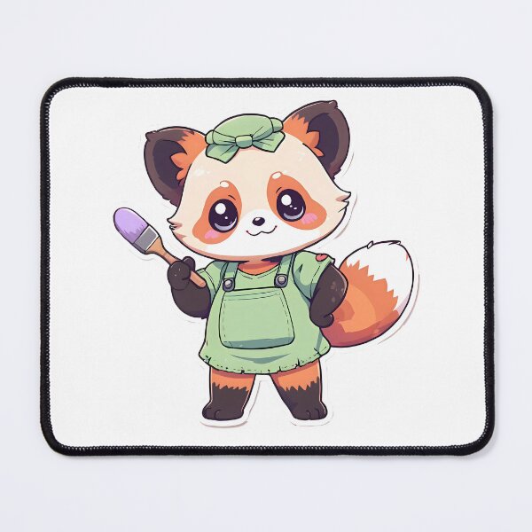 Item preview, Red Panda Chibi Painter: Kawaii Art designed and sold by Ledsor.