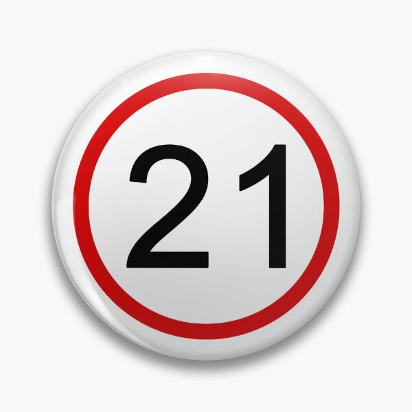 Item preview, No. 21 with Red Circle, Road Sign, Age Sign, Novelty designed and sold by AASparksDesigns.