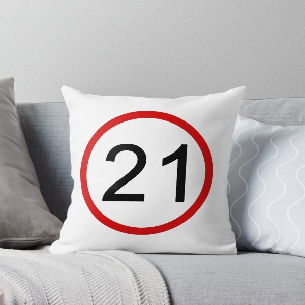 Item preview, No. 21 with Red Circle, Road Sign, Age Sign, Novelty designed and sold by AASparksDesigns.