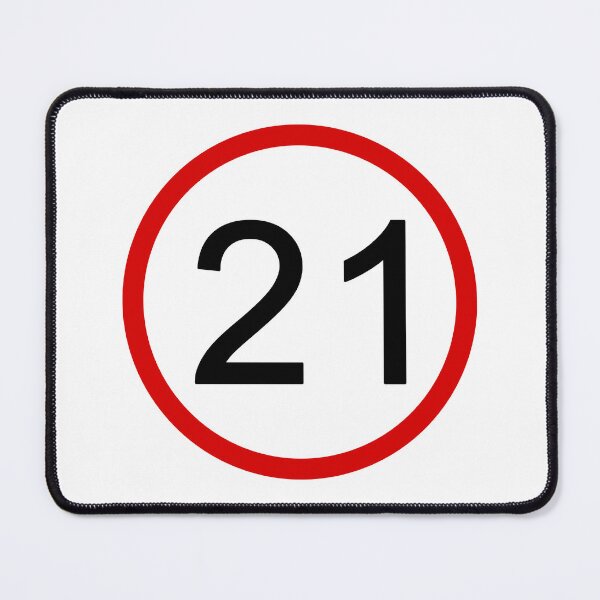Item preview, No. 21 with Red Circle, Road Sign, Age Sign, Novelty designed and sold by AASparksDesigns.