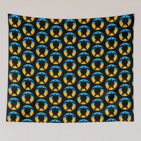 Item preview, Water Turtle Round Circle Logo Symbol Beach Sand designed and sold by shirt-o-mat.
