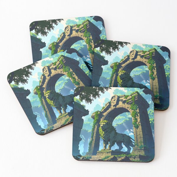 Item preview, Ancient Lion Statue: Magical Forest Ruins designed and sold by Ledsor.