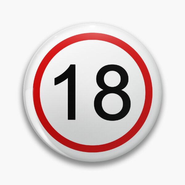 Item preview, No. 18 with Red Circle, Road Sign, Age Sign, Novelty, Birthday, Eighteen designed and sold by AASparksDesigns.