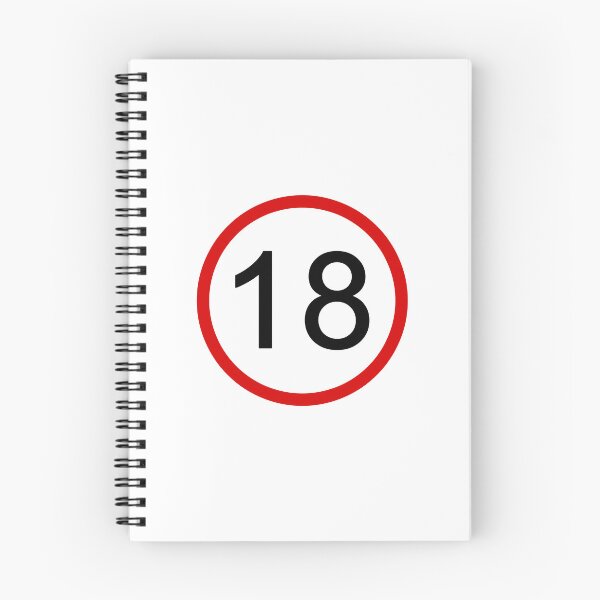 Item preview, No. 18 with Red Circle, Road Sign, Age Sign, Novelty, Birthday, Eighteen designed and sold by AASparksDesigns.