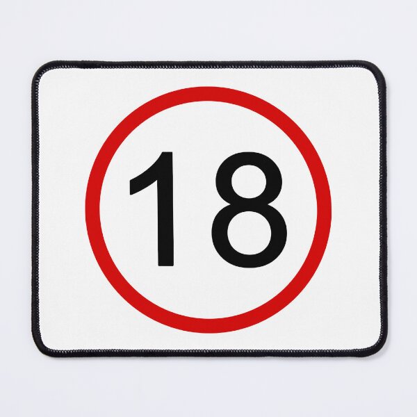 Item preview, No. 18 with Red Circle, Road Sign, Age Sign, Novelty, Birthday, Eighteen designed and sold by AASparksDesigns.