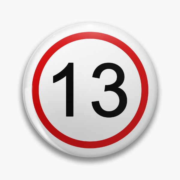 Item preview, No. 13 with Red Circle, Road Sign, Age Sign, Novelty, Birthday, Thirteenth designed and sold by AASparksDesigns.