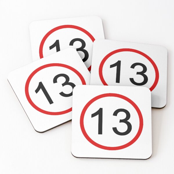 Item preview, No. 13 with Red Circle, Road Sign, Age Sign, Novelty, Birthday, Thirteenth designed and sold by AASparksDesigns.