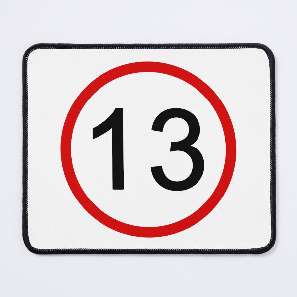 Item preview, No. 13 with Red Circle, Road Sign, Age Sign, Novelty, Birthday, Thirteenth designed and sold by AASparksDesigns.