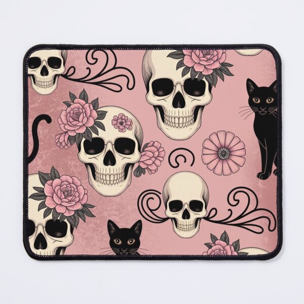 Item preview, Pink Skull black cat designed and sold by CandyVenom.
