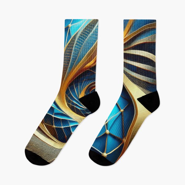 Item preview, Blue and Gold Abstract 3 designed and sold by Vicky Brago-Mitchell®.