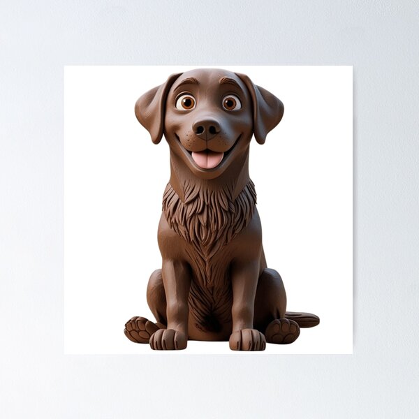 Item preview, Claymation Style Chocolate Lab Labrador Retriever Dog designed and sold by PumagirlDigital.