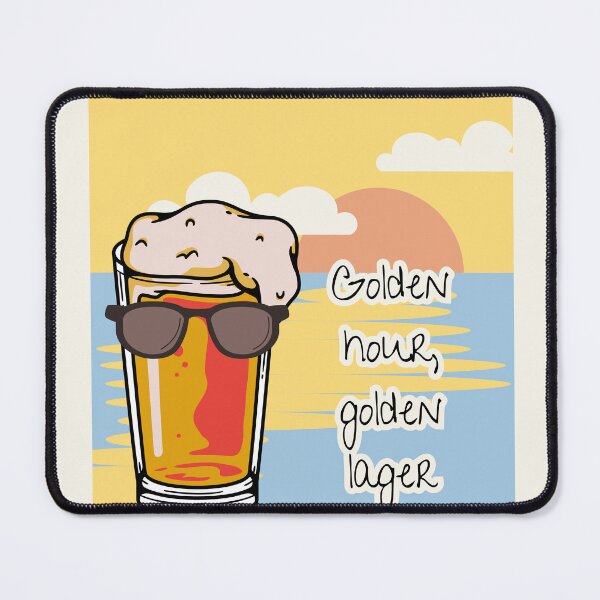 Item preview, Golden Hour Golden Lager – Retro Beer Aesthetic Sticker designed and sold by DewandThread.