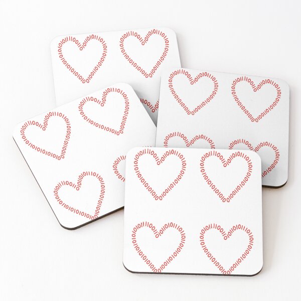 Item preview, Binary Heart – “LOVE” in Code (Minimalist Techcore Tee) designed and sold by RedTapeThreads.