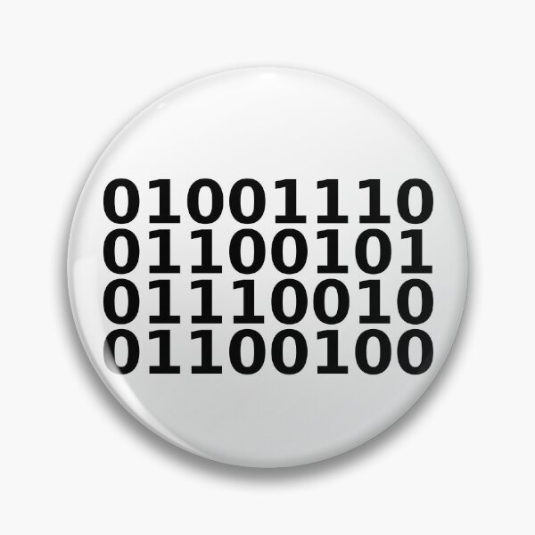 Item preview, Nerd in Binary – Bold Minimalist Coder Tee designed and sold by RedTapeThreads.
