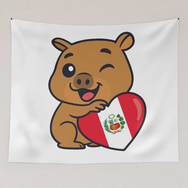 Item preview, Peruvian Capybara in Love: A Giant Heart for Peru designed and sold by Polarisofficial.