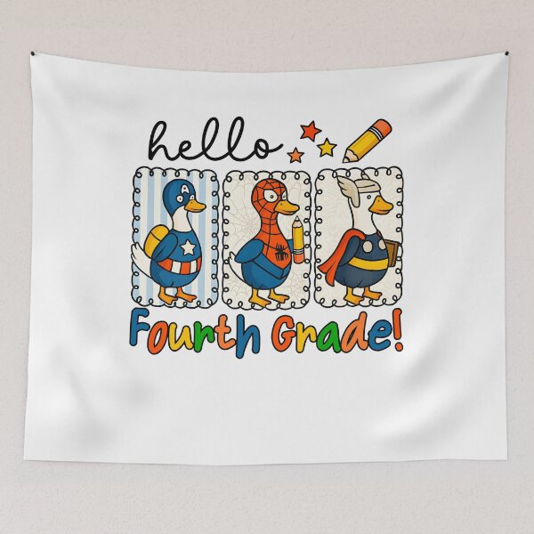 Item preview, Hello Fourth Grade Fun Super Duck Back To School Student Adventure Design designed and sold by tigger shop.