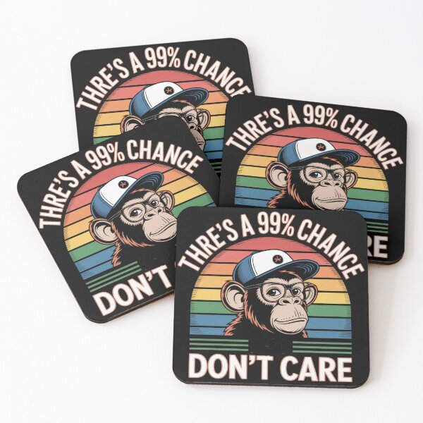 Item preview, "99% Chance I Don't Care" Retro Monkey Sunset Graphic designed and sold by MIMSCorneR.