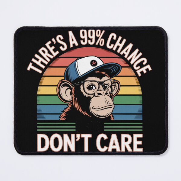 Item preview, "99% Chance I Don't Care" Retro Monkey Sunset Graphic designed and sold by MIMSCorneR.